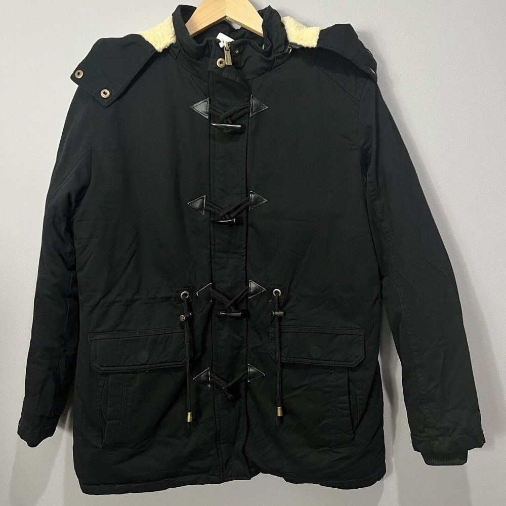 Wantdo Women's Winter Thicken Jacket Cotton Coat Removable Hood Sz Medium Black